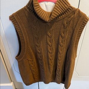 GAP Brown Cable Knit Turtleneck Sweater